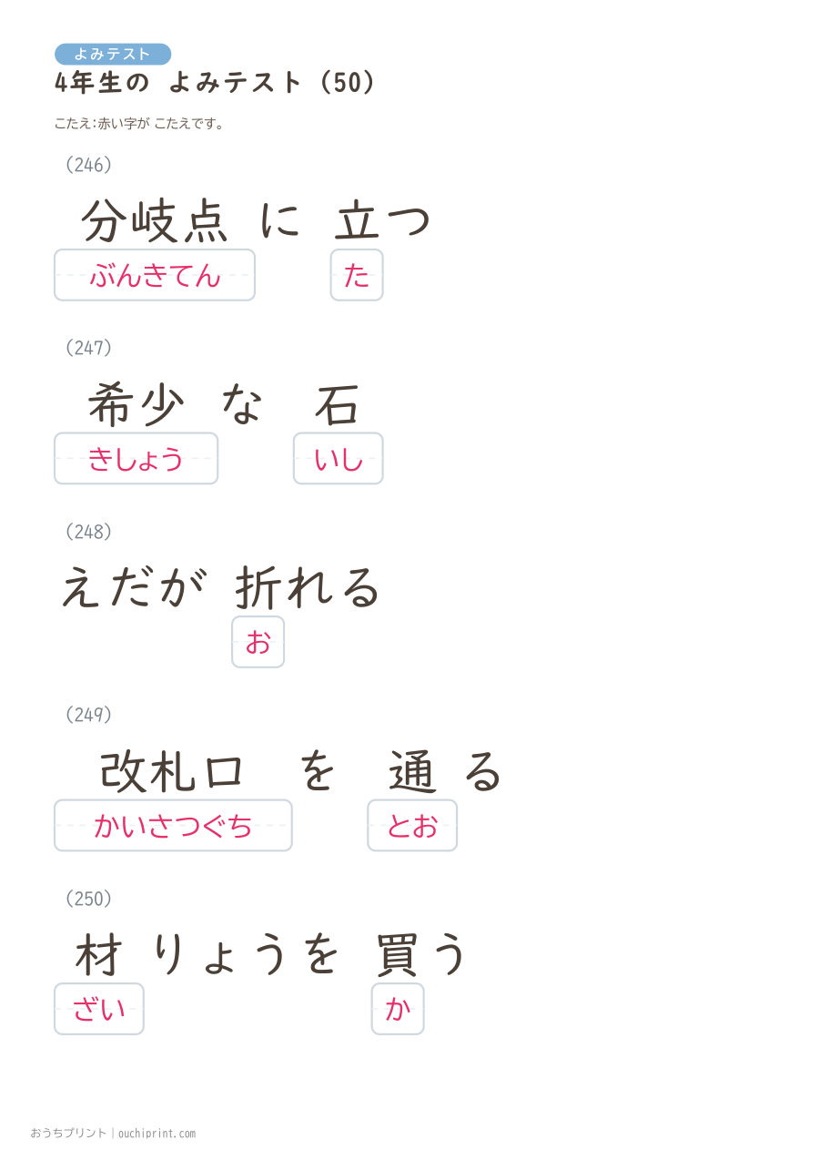 4年生の よみテスト(404問) 131ページめ