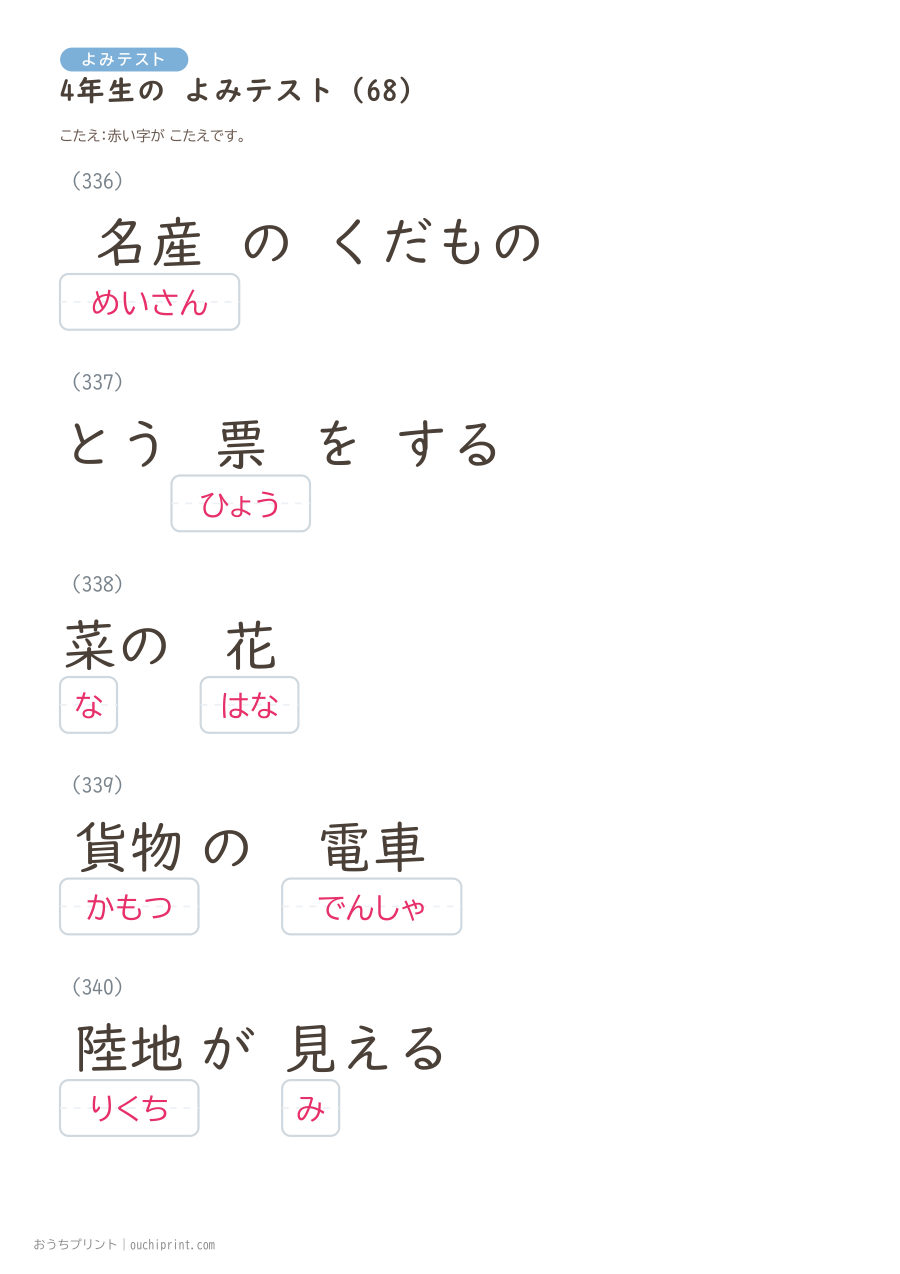4年生の よみテスト(404問) 149ページめ